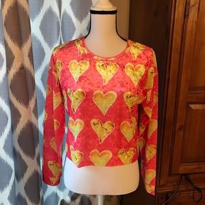 JXSTAR Cropped Top with Hearts